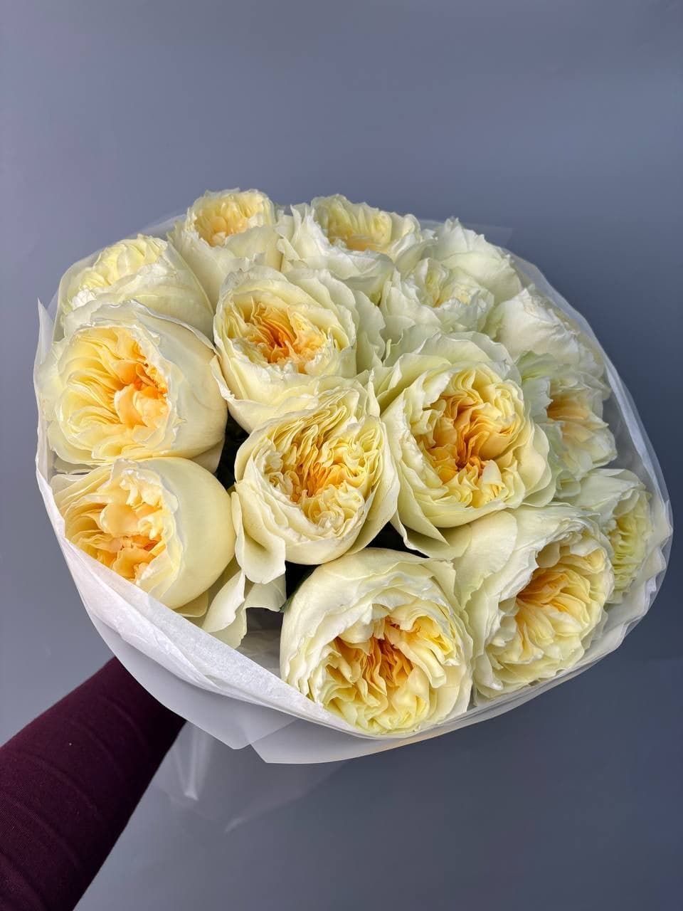 Antonina пионовидные розы в букете 15 шт 